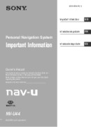 Sony NV-U44/R Important Information